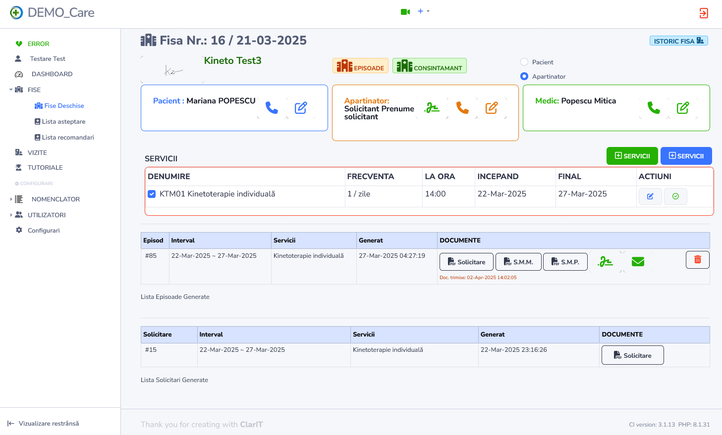 Aplicație de Gestionare a Îngrijirii Pacienților la Domiciliu